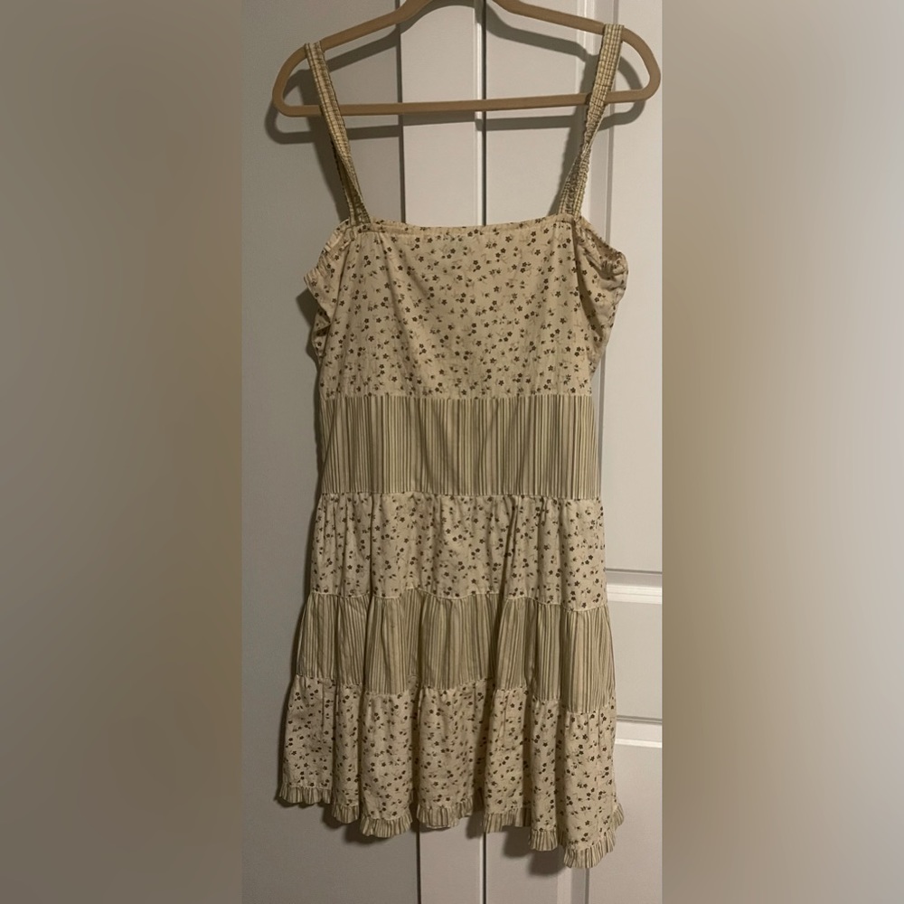 DIVIDED Vintage Sundress|elastic shoulder strapsCream w Floral pattern|Size:4|